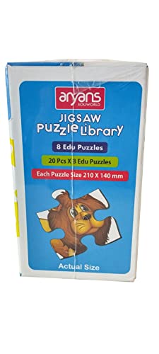 Image of Jigsaw Puzzle Library 8 Edu Puzzles 8 Educational Subjects for Kids of Pet, Animal, Bird, Aqua, Fruit, Vegetable, Flower, Vehicle (20 pcs Puzzle Set) for 3+ Age Kids