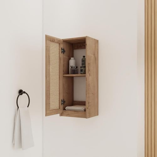 WEALTHKING Modern Wall-Mounted Bathroom Side Cabinet with Soft-Close Doors, Floating