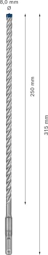 Bosch Professional 1x Expert SDS plus-7X Hammerbohrer (für Stahlbeton, Ø 8,00x315 mm, Zubehör Bohrhammer) – Ansicht 3