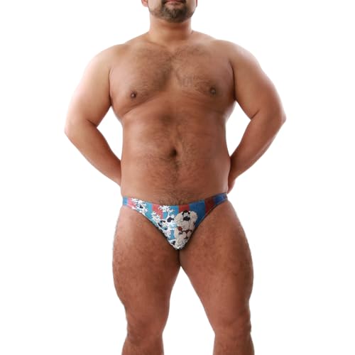 PROPAGANDA Premium Japanese Swimwear Quick-Drying, Stretchy Fabri Kabuki & Sumo Patterns Men's Exotic Bikini Brief