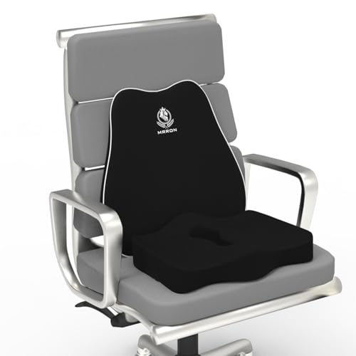 Image of MRRON Car Comfort Combo | Memory Foam Backrest & Wedge Seat Cushion Combo of 2 | Orthopedic Support for Back, Tailbone, Sciatica | Ergonomic Comfort for Car, Office| Posture Correction | Universal Fit