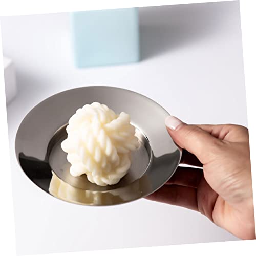 Cabilock Candle Tray Serving Tray Round Adorno Para Mesa De Black Circle Tray Storage Organizer Plate Plate Candle Holder Stainless Steel Candle Plate Tealight Candle Stand Burner #TOP4