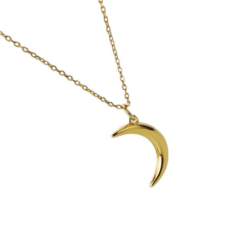 Collier croissant en argent 925 maille fine et discrète pour femme