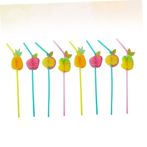 24 pitillos plásticos desechables coloridos 3D para fiesta miniatura 6