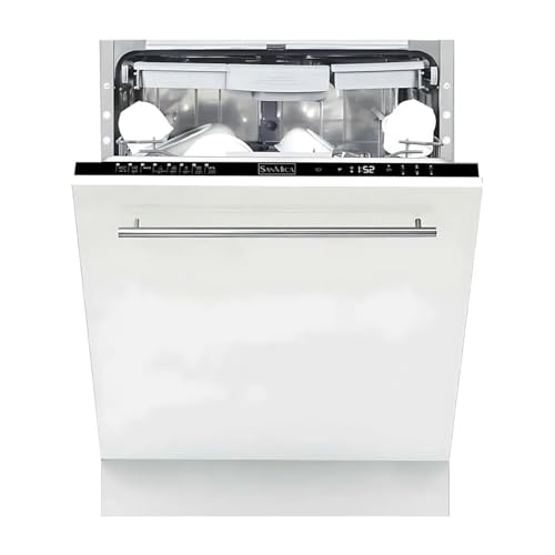 SANMICA 60cm Fully Integrated Dishwasher – 16 Place Settings, 9 Programs, A++ Energy Rating, Stainless Steel, 45dB Quiet, Made in Turkey