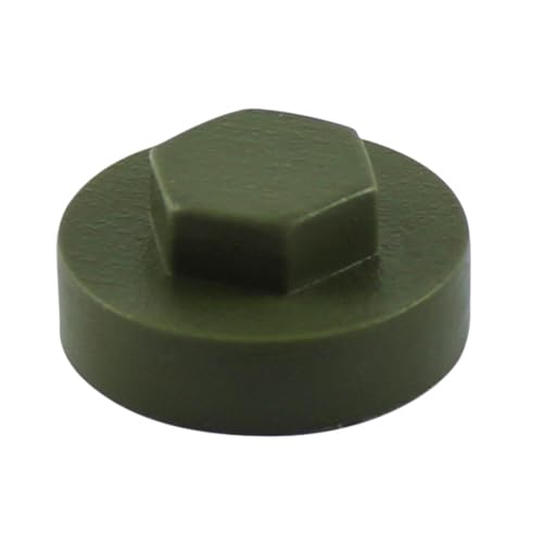 Image of HEX TEK Roofing Screw CLADDING CAPS - 16mm or 19mm Coverage / 8mm Recess (PK 100) (Olive Green, 19mm)