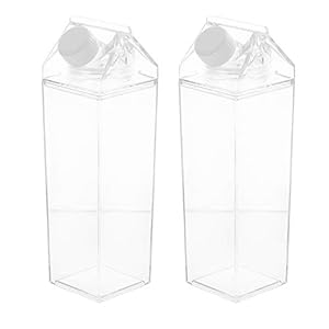 Hemoton Melkpak Waterfles 2 Stks Heldere Waterfles Herbruikbare Melkpak Plastic Sap Drank Pot Ijsthee Drank Drinken…