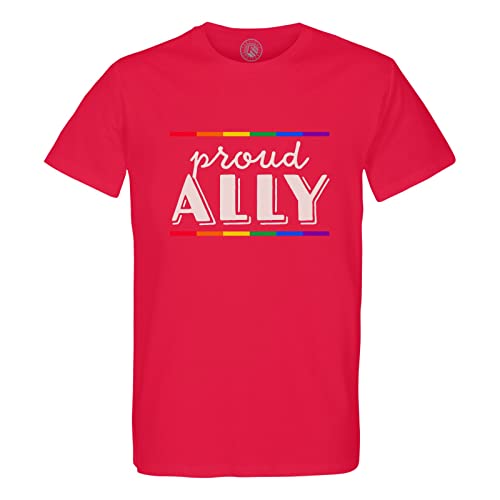 T-Shirt Homme Col Rond Coton Bio Proud Ally LGBTQ Gay Lesbien Trans