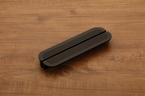 Image of HARMONUS Fancy Aluminium Kitchen Cabinet Handle 18 Inch Long Pull Handle for Wardrobes, Door Handle, Drawer Handle, Glossy Black Finish Aluminium Alloy (1 set-1 Pair Left & Right) HCBLACKSAC-60-18INCH