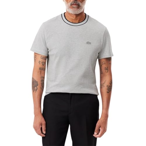 Lacoste Men's Stretch Piqué Stripe Collar T-Shirt
