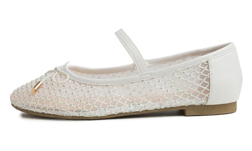Women's Fashion Mesh Soft Mary Jane Round Toe Sparkle Flats4