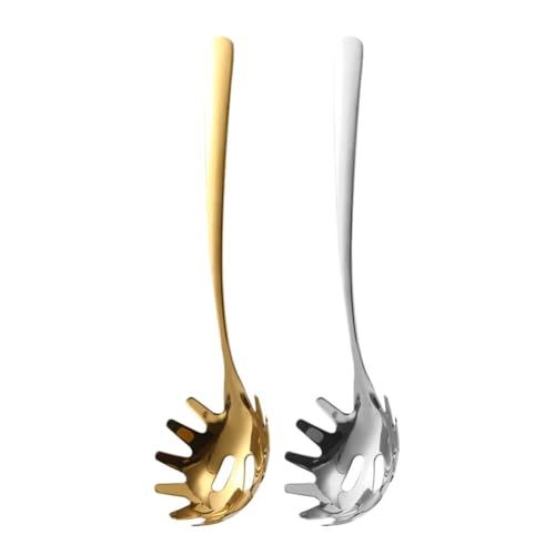 2pcs Powder Ladle Kitchen Pasta Server Slotted Pasta Spoon Kitchen Spoon Pasta Utensil Kitchen Utensil Noodle Spoon Noodle Colander Noodle Filter Noodles Colander Spaghetti Tongs
