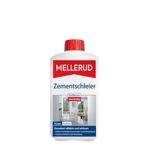 MELLERUD Zementschleier Entferner Säurehaltig | 1 x 1 l | Effizientes Reinigungsmittel gegen Zementschleier, Zementreste und viele weitere Verschmutzungen