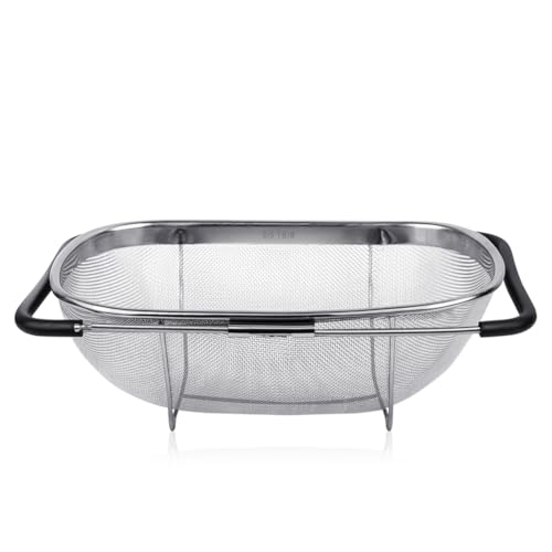 Wsikafxn 大きなシンクのザルは、果物や野菜のためのキッチンシンクのためのキッチンシンクのための長方形のメッシュバスケット