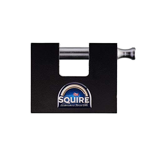 Squire Strong Hold Monoblock Ultra High Security Keyed Padlock. CEN 4 Certified D Shape Solid Steel Padlock for Containers, Warehouses & Commercial Vehicles. Made in Great Britain (WS75)