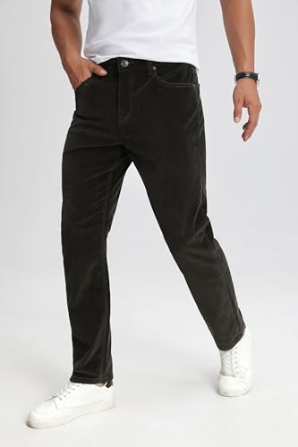 TEGIAS Men's Corduroy Pants Fashion Slim Casual Dress Pants2