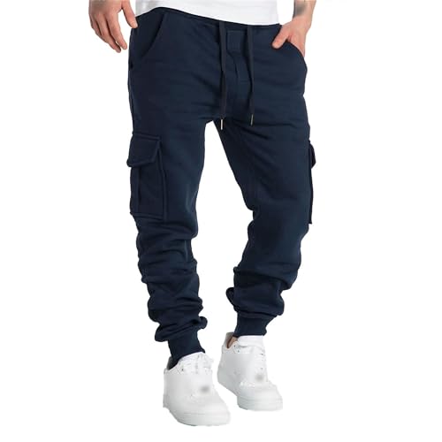 JEShifangjiusu Mens Athletic Joggers Pants Casual Cargo Pants Trousers Drawstring Elastic Waist Baggy Tapered Sweatpants