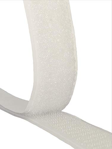 Selbstklebendes Klettband-Set, selbstklebendes Klebeband, doppelseitiges Klebeband, selbstklebendes Klebeband, weiß, 3 cm bis 25 m (30MMX1M, White)