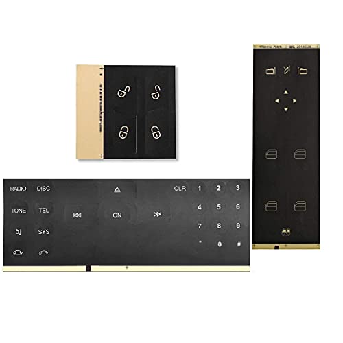 Car Interior Button Repair Stickers Kit Window Switch Door Lock Switch Radio Number Button Decals Accessories Fit for 2008-2014 Mercedes Benz W204 C250 C350 E-Class Ml Gl Glk