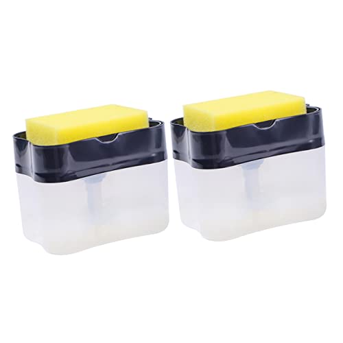 FRCOLOR 2 セット 石鹸 たわし スポンジ 食器 洗濯物 石鹸 容器 サイン シンク シンク スポンジ ホルダー 自動 石鹸 ボックス