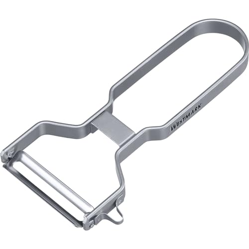 Westmark Pelador de Acero Inoxidable, Pelador en forma de U con cuchilla de corte doble cara y descorazonador para partes dañadas, Para usuarios diestros o zurdos