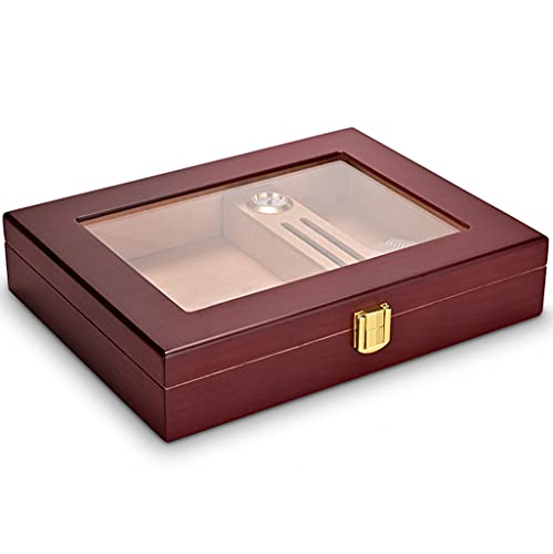 ZHKLWQD Humidificador portátil para puros con humidificador caja de almacenamiento de puros/rojo/23,9 x 18,5 x 5 cm