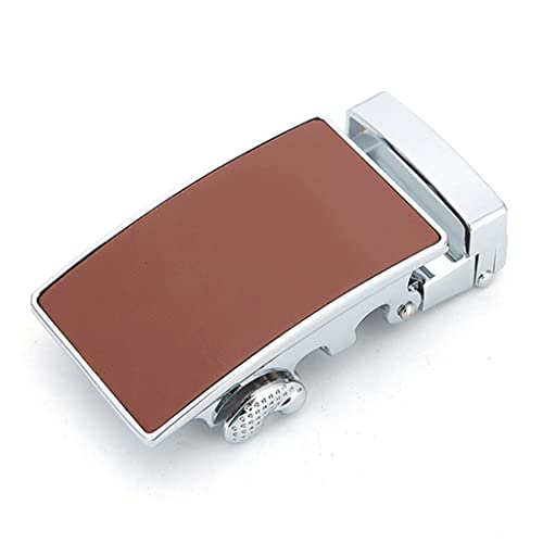 Cinturón de cuero con hebilla automática de trinquete de cuero para hombres para hombres Cinturón de vestir de cuero genuino Cinturones de hebilla deslizante automáticos sin agujeros (Color : A, Size