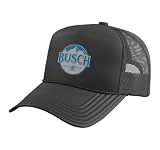 Busch - Tonal Washed Logo Trucker Hat with Adjustable Mesh Back, Black