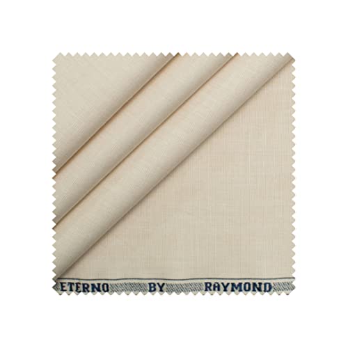 Raymond 100% Cotton Fabric (All Weather Fabric, Unstitched Premium Fabric, Solid, Less Wrinkles) (Off White, 1.7 Meters for Shirt)
