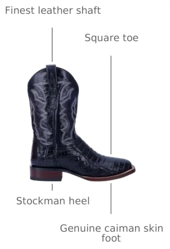 Image of Dan Post Men's Kingsly Caiman Square Toe Cowboy Boots Western