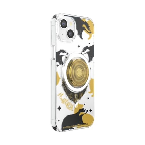 Image of PopSockets iPhone 15 Plus Phone Case with MagSafe, Wireless Charging Compatible, Harry Potter - Hufflepuff