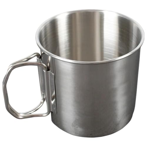 VICASKY Taza de Camping Plegable de Acero Inoxidable de 570ml con Asa Multifuncional Portátil para Picnic y Viajes al Aire Libre