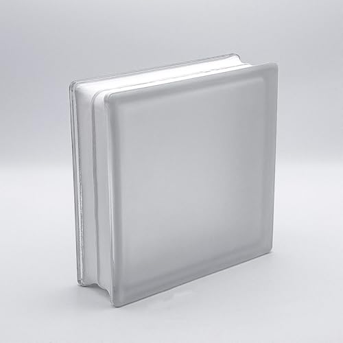 Bloque de vidrio básico vista completa transparente 1 cara satinado 24x24x8 cm - 4 piezas