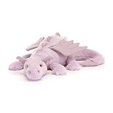 Jellycat Lavender Dragon Stuffed Animal, Large 19.5 inches - Mythical Plush Toy - Classic Children's Gift