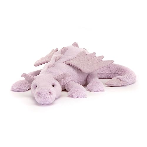 Image of Jellycat Lavender Dragon Stuffed Animal, Large 19.5 inches - Mythical Plush Toy - Classic Children's Gift