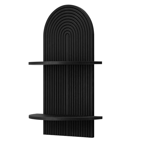 Image of American Art Decor Lunar Ledges Wall Shelf in Black - 23.75 inch x 14 inch
