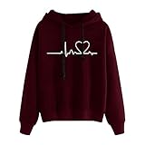👧【Características de diseño】Sudadera de cuello redondo de moda, diseño de estampado de corazón único. El cordón se puede ajustar para apagar el calor en el cuello. Relajado y cómodo, un regalo maravilloso para ti y tus amigos.
