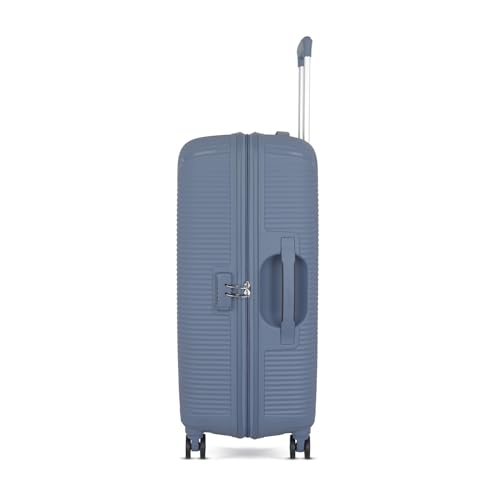 Image of American Tourister PP Kamiliant By Nexus with Combination Lock & 8 Wheel 2Pc Set (Small + Large) & Internal Organiser, Hard Suitcase for Travel /Trolley Bag with Double Wheel- Blue (Blue Fin),79 cm