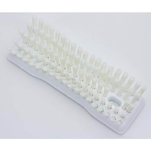 Image of SPARTA Comfort Grip Scrub Brush Hand Brush for Bathroom, Kitchens, Countertop, Plastic, 8 Inches, White