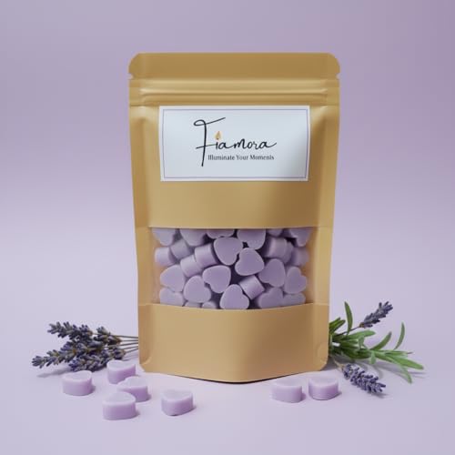 Image of Wax Melts | Organic Soy Wax | Essential Oil Infused | Lavender Fragrance | Heart Shape Aroma Melts | Relaxing Room Freshener | Safe Smoke-Free Scent | 80 GMS