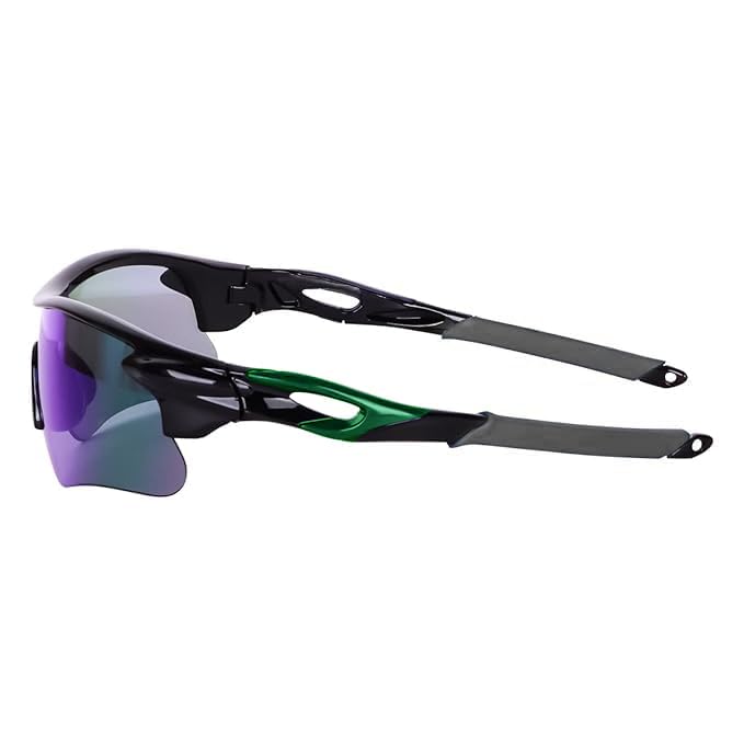 Image of Packard - Sports Sunglasses - Bike Rider Glasses (Black Green, Blue)