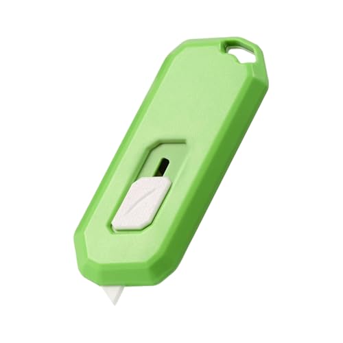 ペーパー マグネットー 封筒 段ボール 磁性セラミック ミニ 安全自動リトラクト 携帯用 開梱用 小型 梱包 封筒 テープ バンド切りに最適 (緑)