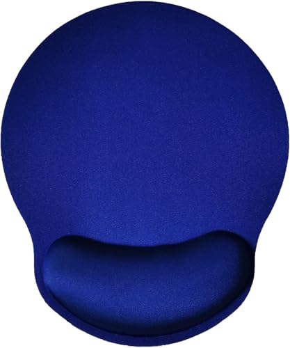 Image of Mouse Pad with Gel Wrist Rest Support, Ergonomic Mouse Cushion with Non Slip Rubber Base Mouse Pad for Laptop, Computer, Gaming, Office (Blue, Round)