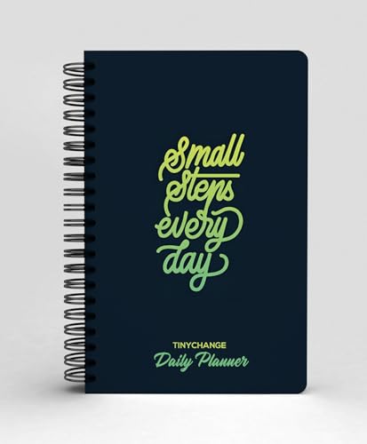 TINYCHANGE Daily Work Planner | To-do List Diary & Appoinment Organizer | Undated Page-a-day for 6 Months | Self Care & Productivity Hacks | 400 Free Stickers