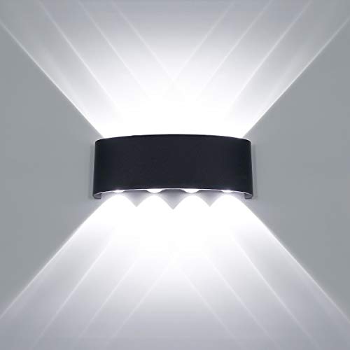 HAWEE Moderne Lampe Murale LED Applique Murale Up Down Imperméable Aluminium Lèche-murs LED Intérieur Extérieur pour Salle de Bains Porche Chambre à...
