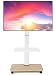 Mobile tv Stand with Wheels for 32-70 Inch Flat/Curved LED/LCD/OLED Rolling TV Stand Height Adjustable Mobile TV Cart up to 100lbs Floor TV Stand with Laptop DVD Shelf for Bedroom Outdoor White