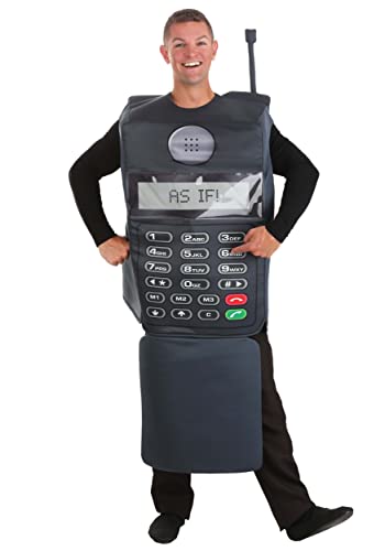 Fun Costumes Adult Flip Phone Dress Retro Cellular Device Outfit With Vintage Design 90s Jumpsuit