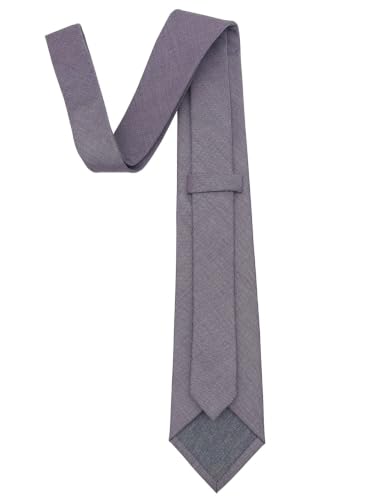 Image of Kebocis Mens Solid Color Cotton Necktie for Men