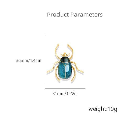 Image of Enamel Insect Beetle Brooch Pin for Women Men Gold-Toned Fashion Creative Bee Animal Brooches Lapel Pins Dainty Dress Accessories Birthday Party Jewelry