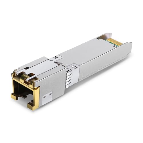 Image of QSFPTEK 10GBASE-T SFP+ to RJ45 Module, 10Gb Copper RJ-45, Mini gbic Transceiver Compatible with Brocade 10G-SFPP-T, up to 30m
